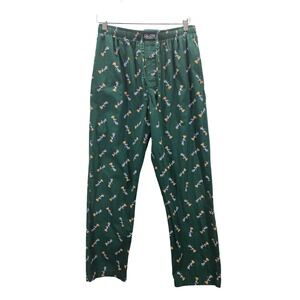 Polo Ralph Lauren Men Green Polo Bear Print Pajama Sleep Pants Size Medium